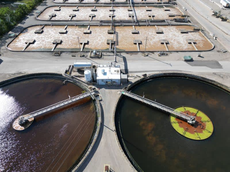 Planta de tratamiento de aguas vista aérea